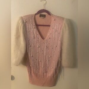 Vintage Elizabeth New York Sequin Embroidered Sweater